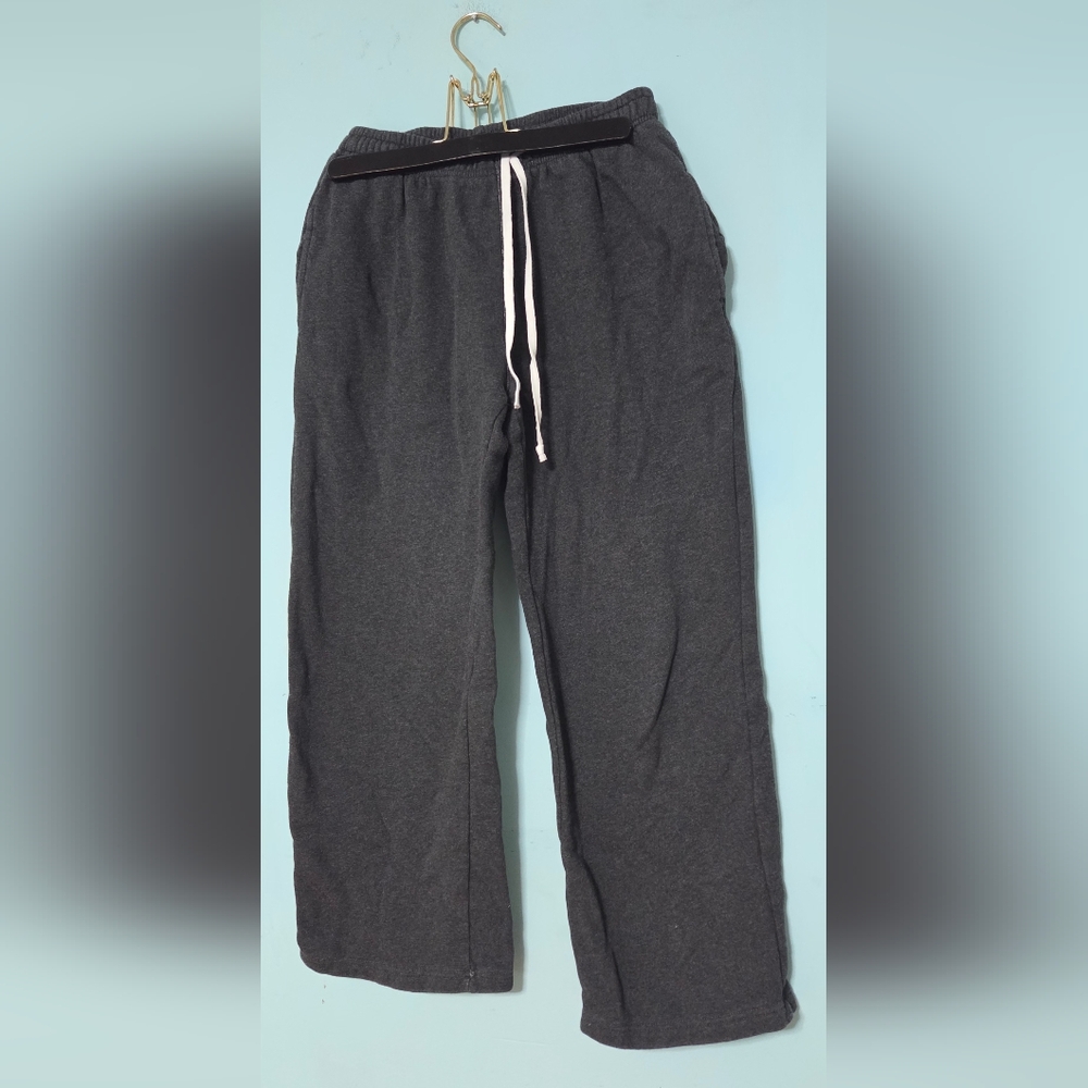 Brandy Melville Black Track Pants with Cream Drawstring - Picture 3 of 7